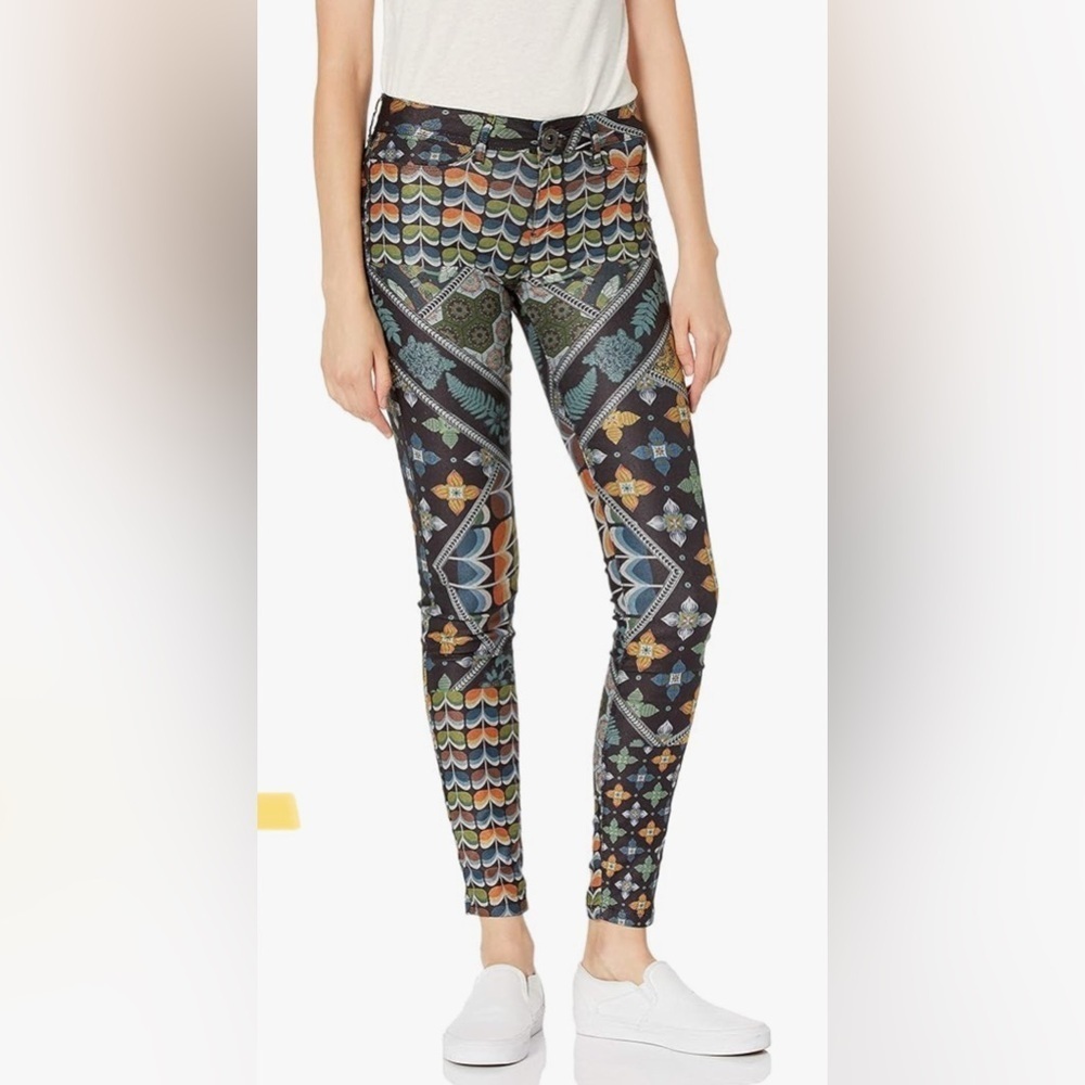Desigual Exotic Geometric Pattern Skinny Jeans Sz 28